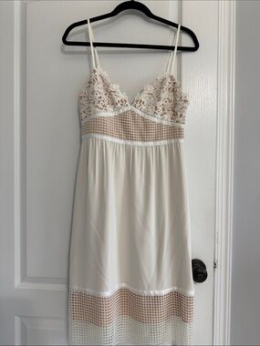 Women’s Ivory Lace Trim Slip Dress